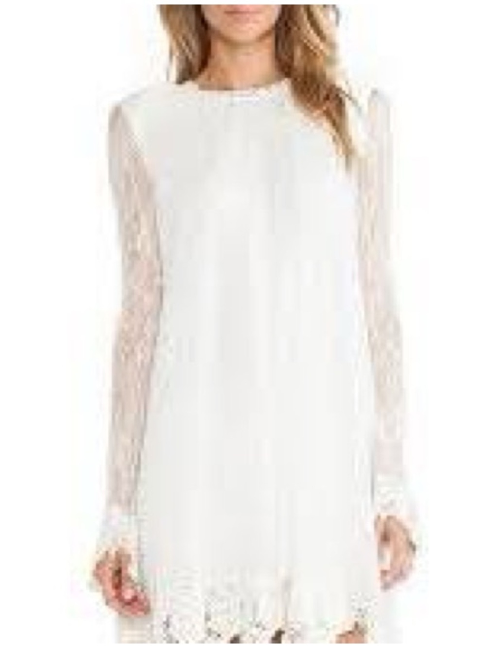 Rachel Zoe White Lace Long-Sleeve Shift Dress serephina